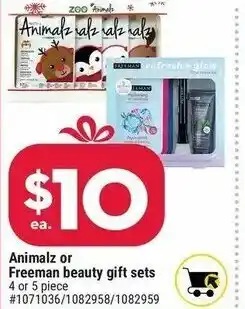 Giant Tiger Animalz or Freeman beauty gift sets offer
