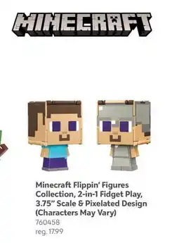 Toys R us Minecraft Flippin' Figures Collection, 2-in-1 Fidget Play, 3.75 Scale & Pixelated Design offer