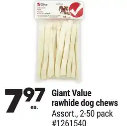 Giant Tiger Giant Value rawhide dog chews offer