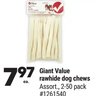 Giant Tiger Giant Value rawhide dog chews offer