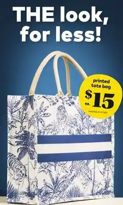 Giant Tiger printed tote bag offer