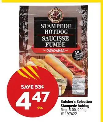 Giant Tiger Butcher's Selection Stampede hotdog offer