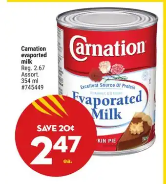 Giant Tiger Carnation evaported milk offer