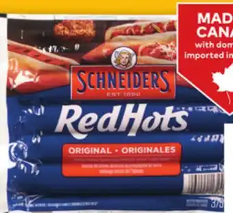 Giant Tiger Schneiders RedHots wieners or Wong Wing Combo kit frozen entree offer