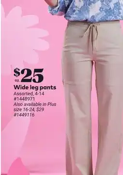 Giant Tiger Wide leg pants offer