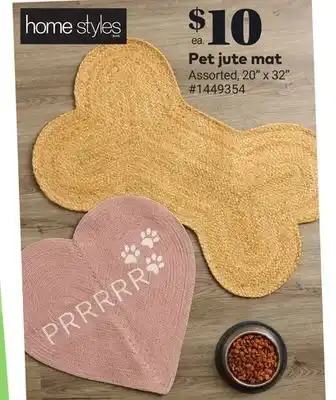 Giant Tiger Pet jute mat offer