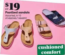 Giant Tiger Footbed sandals offer