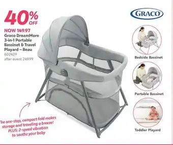 Babies 'R' Us Graco DreamMore 3-in-1 Portable Bassinet & Travel Playard, Beau offer