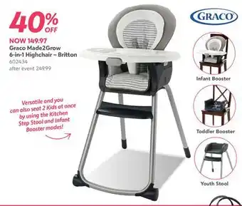 Babies 'R' Us Graco Made2Grow 6-in-1 Highchair – Britton offer