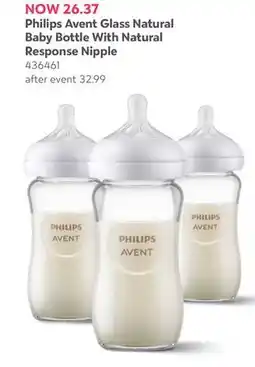 Babies 'R' Us Philips Avent Glass Natural Baby Bottle With Natural Response Nipple offer