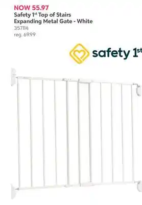 Babies 'R' Us Safety 1st Top of Stairs Expanding Metal Gate - White offer