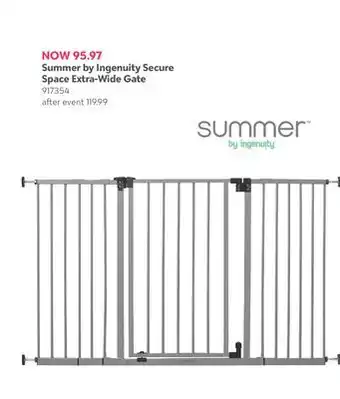 Babies 'R' Us Summer by Ingenuity Secure Space Extra-Wide Gate offer