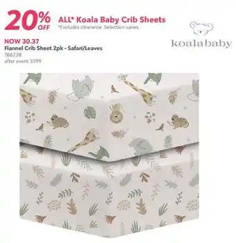 Babies 'R' Us Flannel Crib Sheet 2pk - Safari/Leaves offer