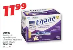 Familiprix ENSURE Selected meal replacements, 6 x 235 ml or GLUCERNA, 6 x 237 ml offer