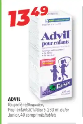 Familiprix ADVIL, Ibuprofen, Pour Children's, 230 ml or Junior, 40 tablets offer