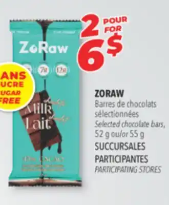 Familiprix ZORAW, Selected chocolate bars, 52 g or 55 g offer