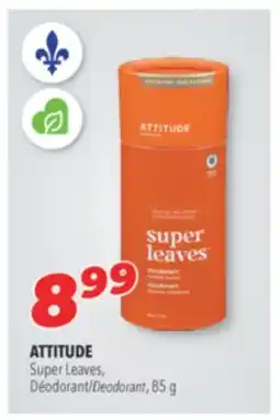 Familiprix ATTITUDE, Super Leaves, Deodorant, 85 g offer