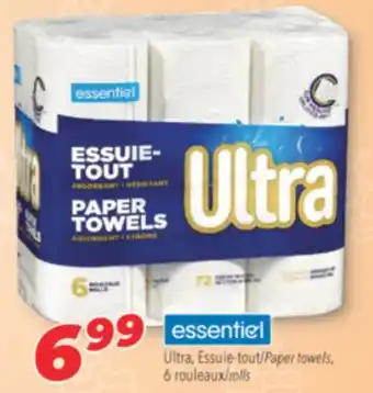 Familiprix ESSENTIEL, Ultra, Paper towels, 6 rolls offer