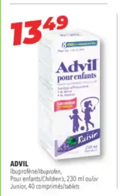 Familiprix ADVIL Ibuprofen Children's, 230 ml or Junior, 40 tablets offer