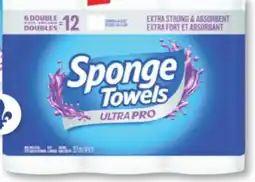 Familiprix SpongeTowels Ultra Pro 2 ply extra strong & absorbent paper towel rolls 6un offer