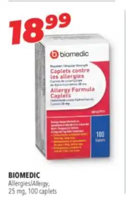 Familiprix Biomedic allergy formula caplets regular strength 100un offer