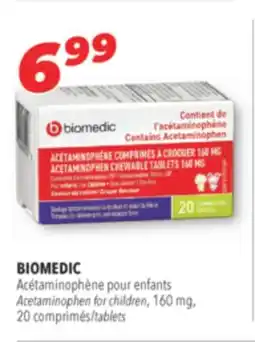 Familiprix BIOMEDIC Acetaminophen for children, 160 mg, tablets offer