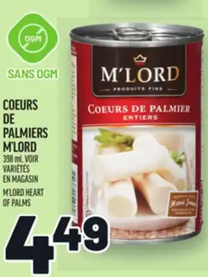 Metro COEURS DE PALMIERS M'LORD | M'LORD HEART OF PALMS offer