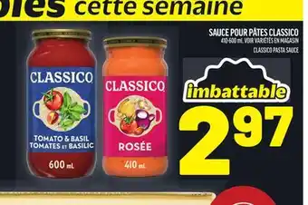 Metro SAUCE POUR PÂTES CLASSICO | CLASSICO PASTA SAUCE offer