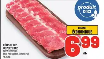 Metro CÔTES DE DOS DE PORC FRAIS | FRESH PORK BACK RIBS, ECONOMIC PACK offer