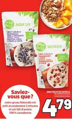 Metro GRUAU MIEUX-ÊTRE NATURALIA | LIFE SMART NATURALIA OATMEAL offer