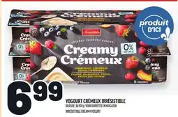 Metro YOGOURT CRÉMEUX IRRÉSISTIBLE |IRRÉSISTIBLE CREAMY YOGURT offer