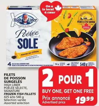 IGA HIGH LINER SIGNATURE FROZEN FISH FILLETS offer