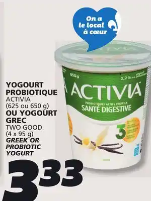 IGA ACTIVIA PROBIOTIC YOGURT offer