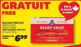 IGA MAPLE LEAF READY CRISP PRECOOKED BACON offer