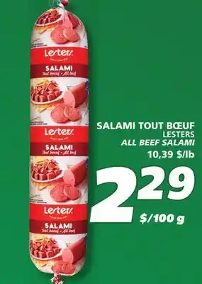 IGA LESTERS ALL BEEF SALAMI offer