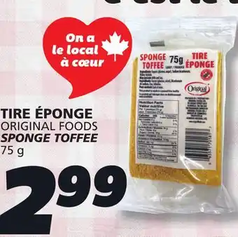 IGA ORIGINAL FOODS SPONGE TOFFEE offer