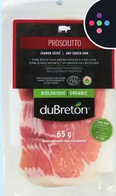 IGA DU BRETON ORGANIC SLICED DRY SAUSAGE OR PROSCIUTTO CHORIZO OR PEPPERONI offer