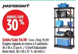 Canadian Tire Mastercraft 5-Shelf Adjustable Resin Rack offer