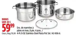 Canadian Tire Master Chef 4-Pc 8-Qt Stainless-Steel Pasta Pot Set offer