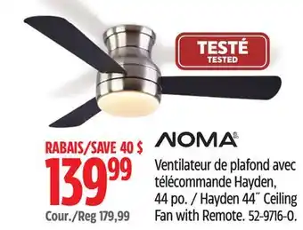 Canadian Tire NOMA Hayden 44˝ Ceiling Fan with Remote offer