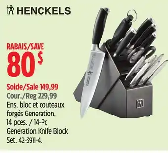 Canadian Tire Henckels 14-Pc Generation Knife Block Set offer