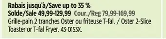 Canadian Tire Oster 2-Slice Toaster or T-fal Fryer offer