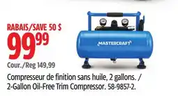 Canadian Tire Mastercraft 2-Gallon Oil-Free Trim Compressor offer