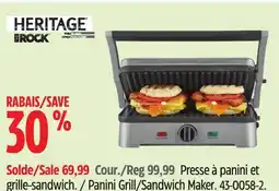 Canadian Tire Heritage Panini Grill/Sandwich Maker offer