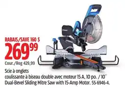 Canadian Tire Mastercraft 10˝ Dual-Bevel Sliding Mitre Saw with 15-Amp Motor offer