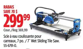 Canadian Tire Mastercraft 7˝ Wet Sliding Tile Saw offer