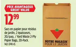 Canadian Tire Yard Waste 2-Ply Paper Bags, 20-Pack offer