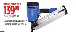 Canadian Tire Mastercraft Framing Nailer offer