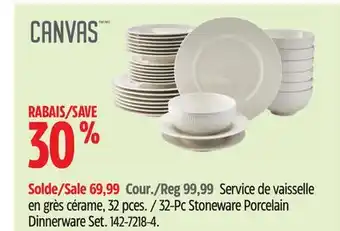 Canadian Tire Canvas 32-Pc Stoneware Porcelain Dinnerware Set offer