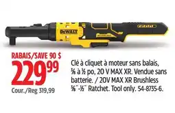 Canadian Tire Dewalt 20V MAX XR Brushless 3⁄8˝-1⁄2˝ Ratchet offer